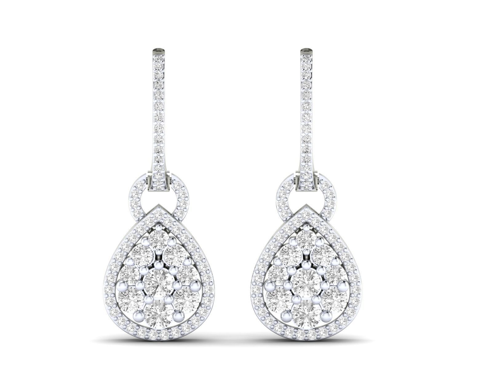 Women Earrings 3dm stl render detail 3D print model_9