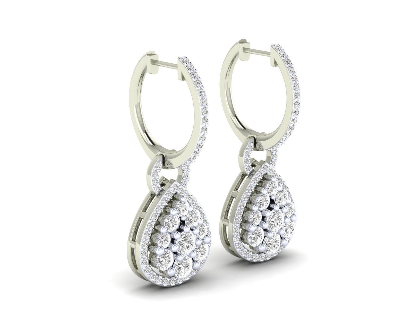 Women Earrings 3dm stl render detail 3D print model_6