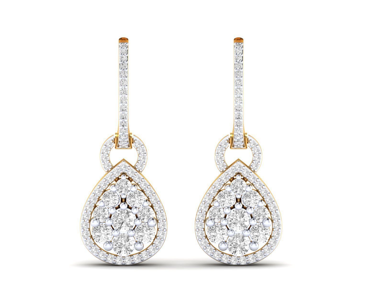 Women Earrings 3dm stl render detail 3D print model_14