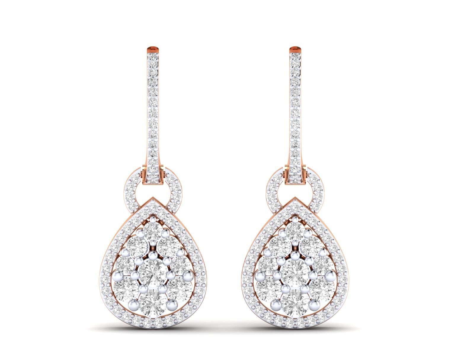 Women Earrings 3dm stl render detail 3D print model_3