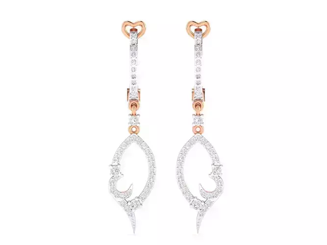 Women Earrings 3dm stl render detail