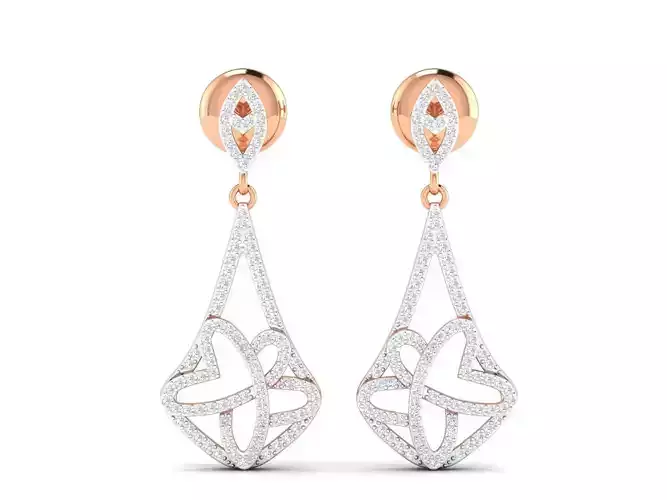 Women Earrings 3dm stl render detail