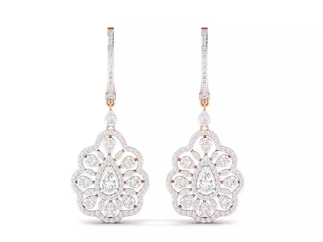 Women Earrings 3dm stl render detail 3D print model
