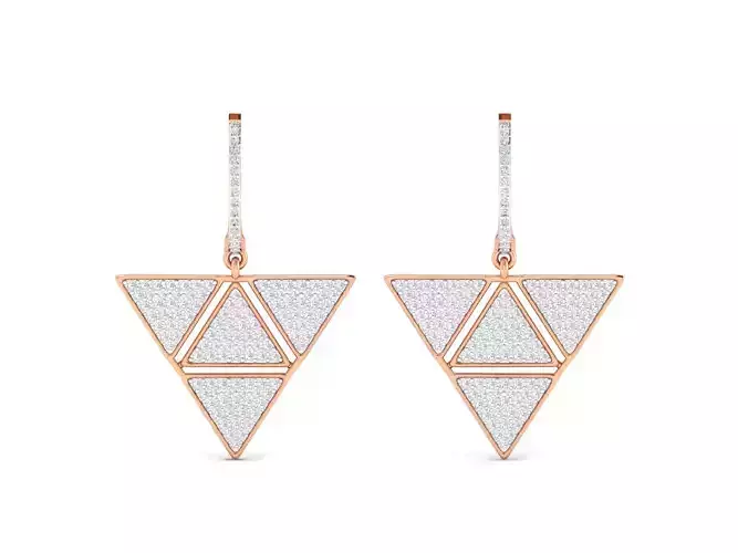 Women triangle Earrings 3dm stl render detail 3D print model