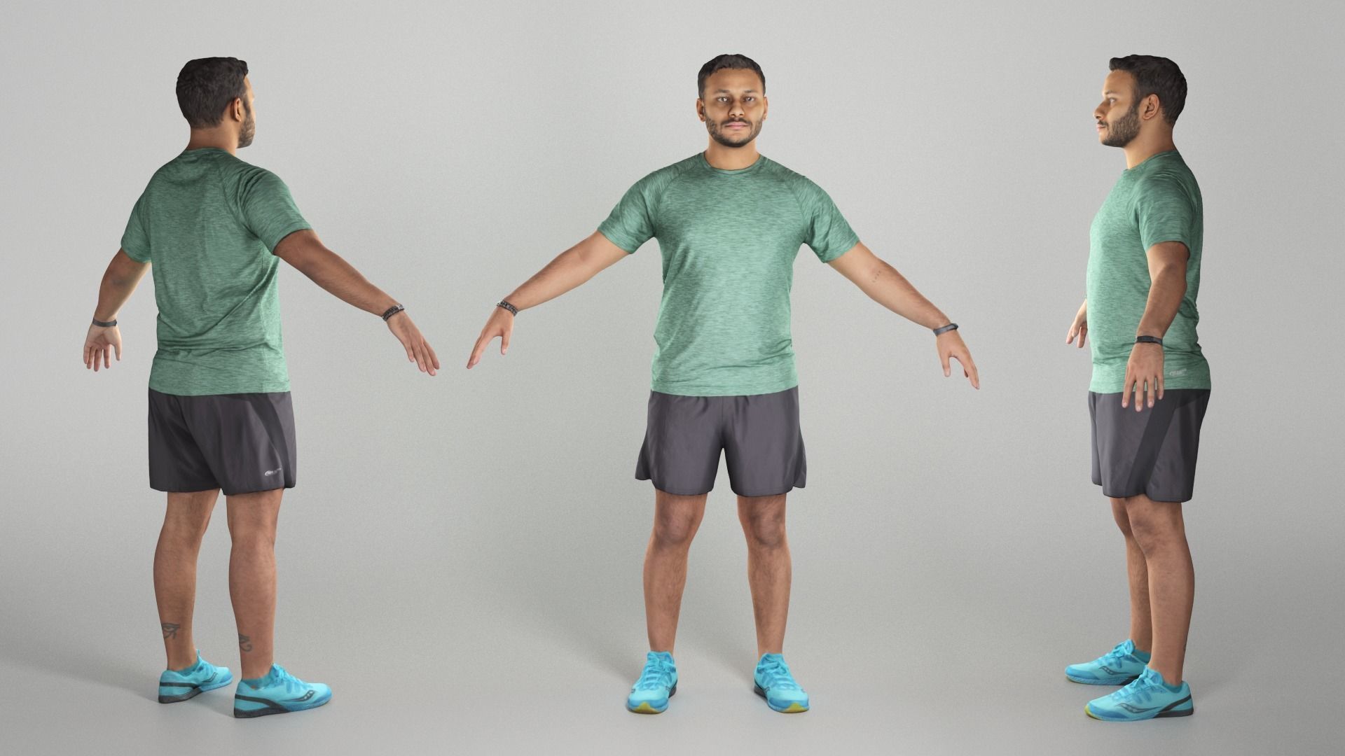 Handsome man in sportswear ready for animation 294 Low-poly 3D model_2