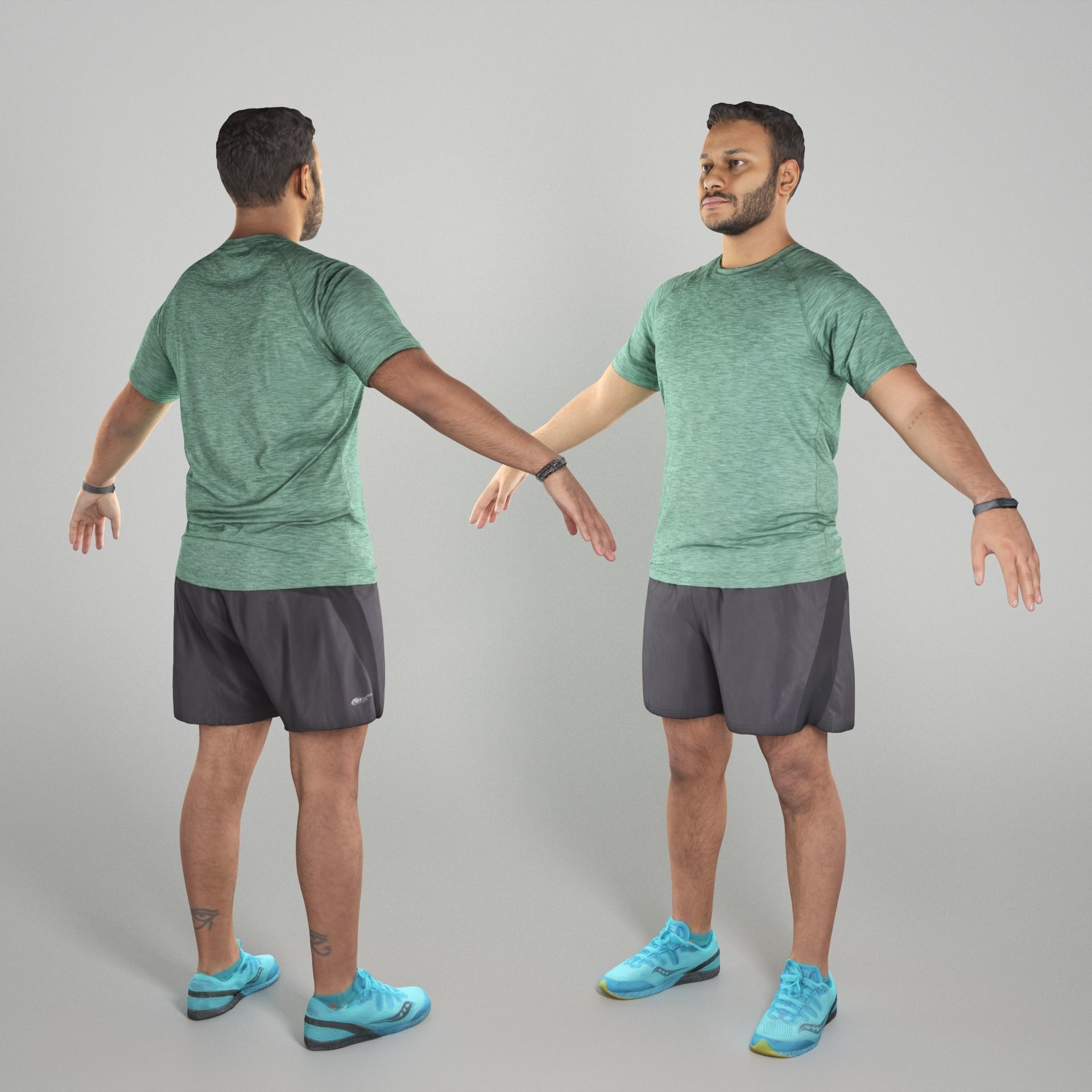 Handsome man in sportswear ready for animation 294 Low-poly 3D model_1