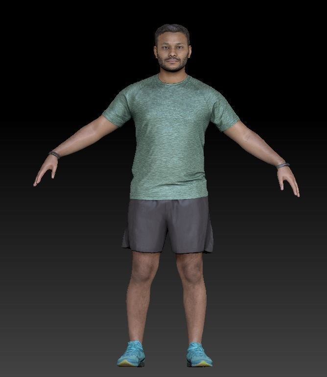 Handsome man in sportswear ready for animation 294 Low-poly 3D model_5