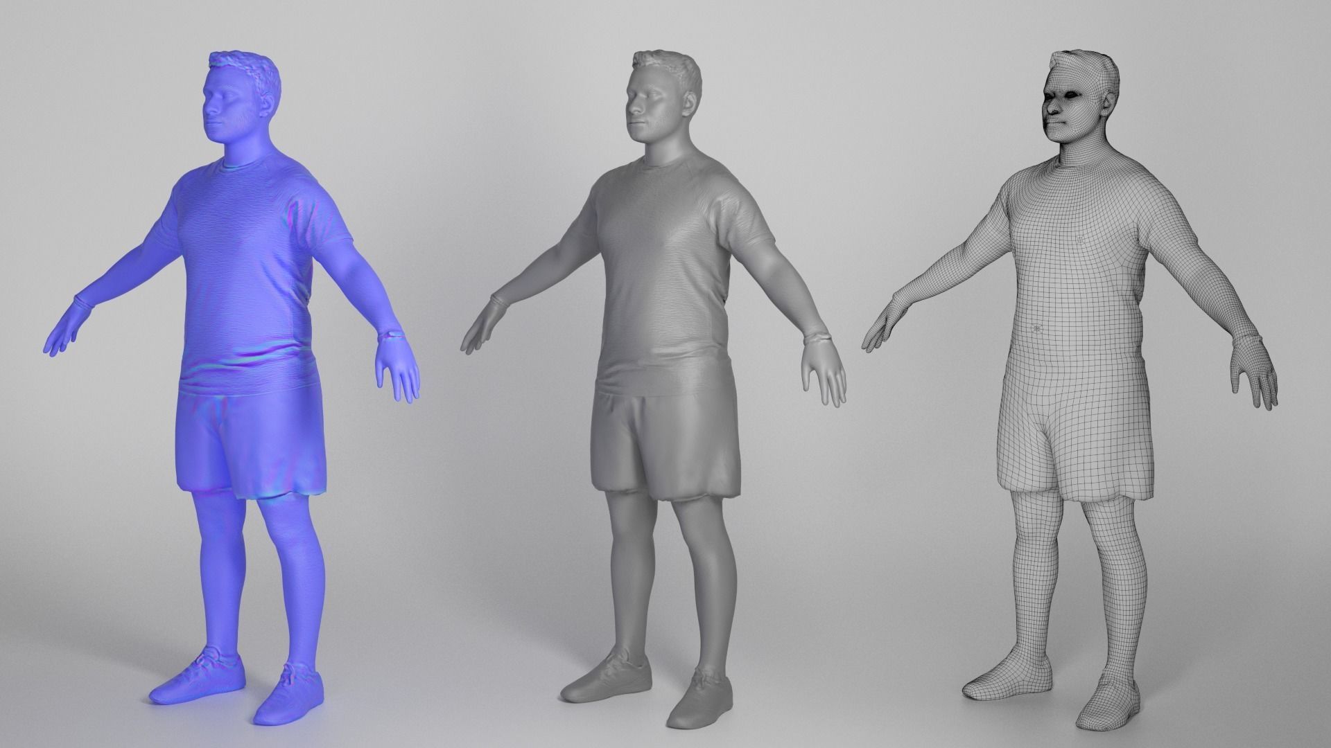 Handsome man in sportswear ready for animation 294 Low-poly 3D model_3