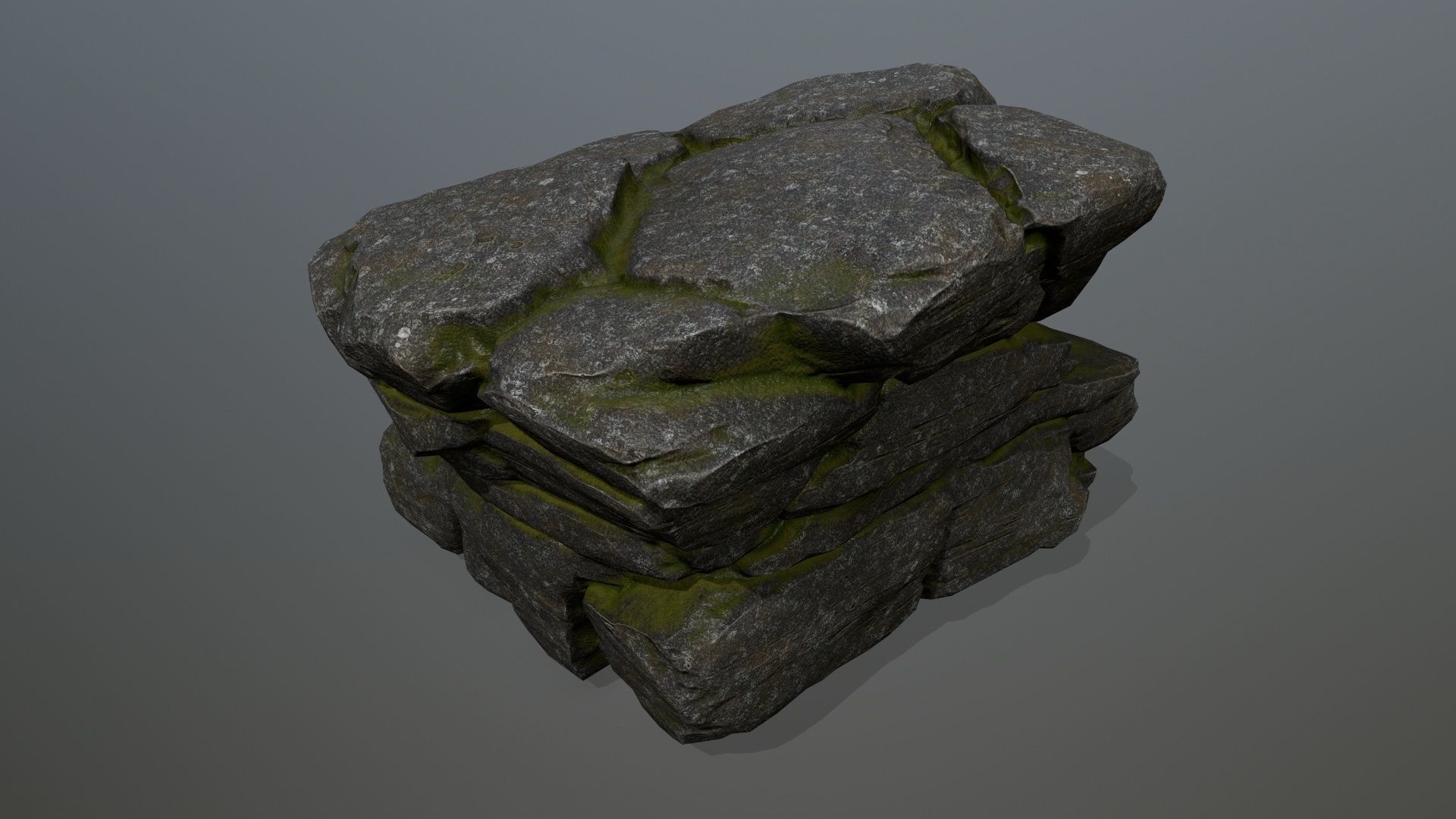 cliff rock set  Low-poly 3D model_11