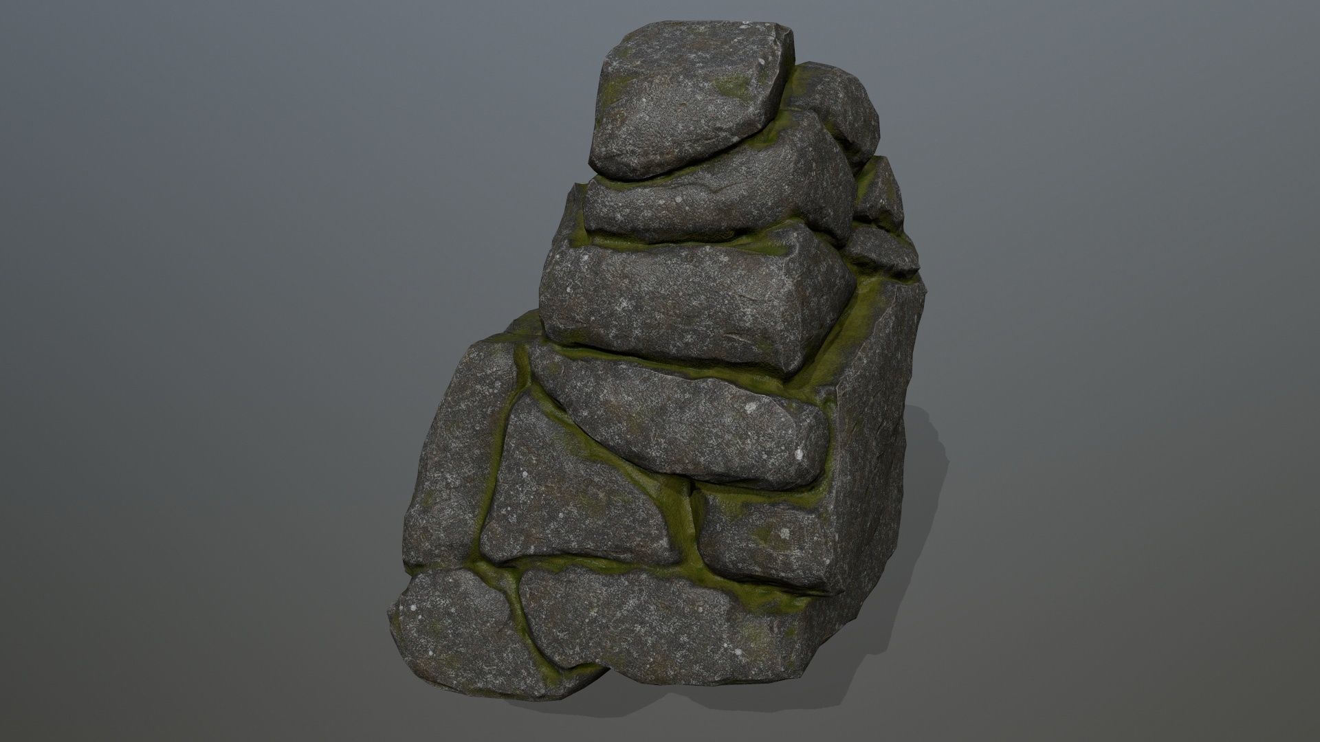 cliff rock set  Low-poly 3D model_8