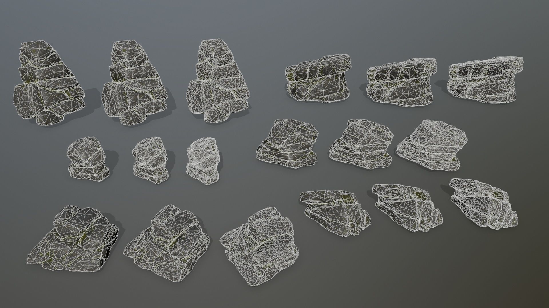 cliff rock set  Low-poly 3D model_26