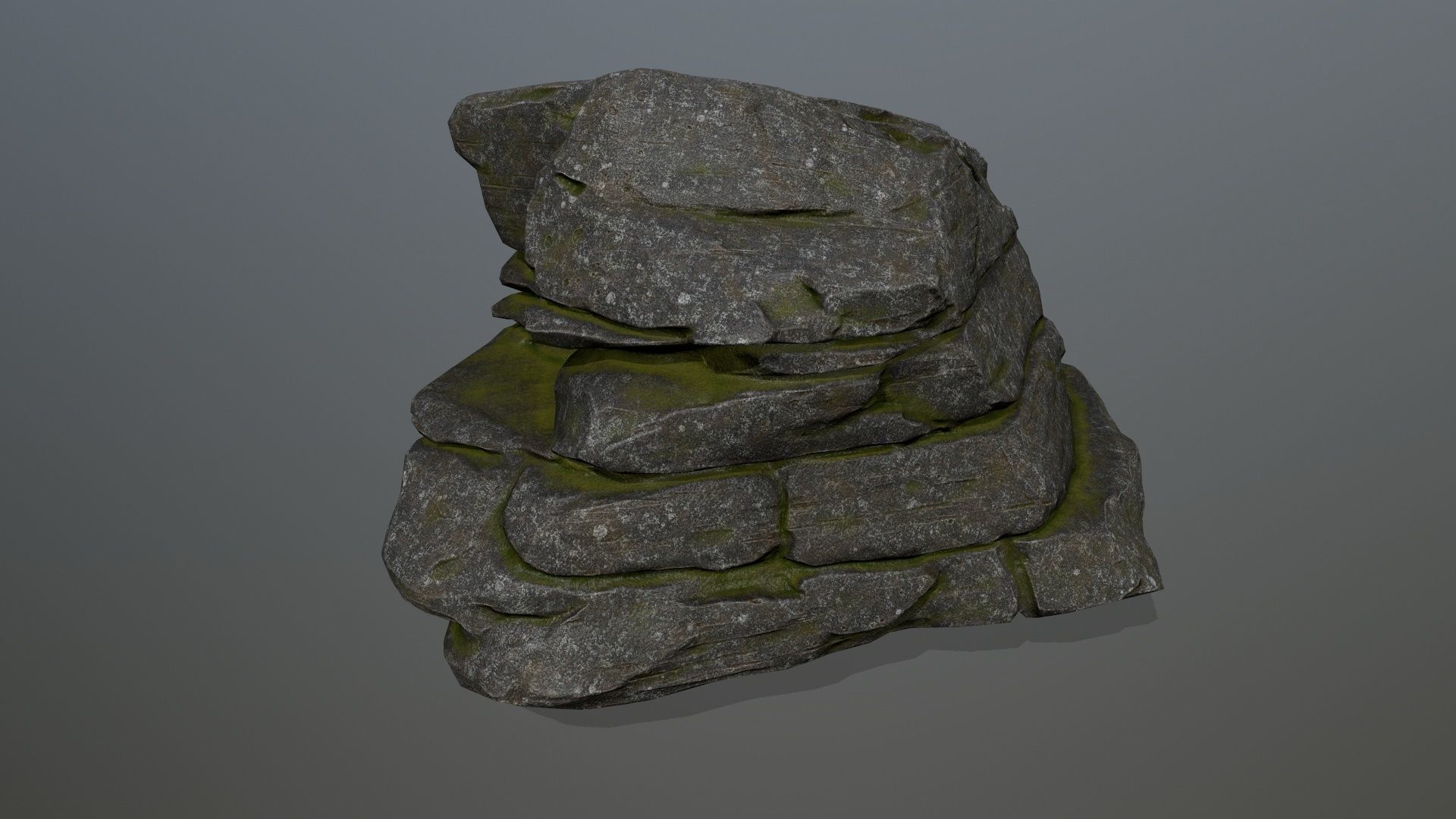 cliff rock set  Low-poly 3D model_9