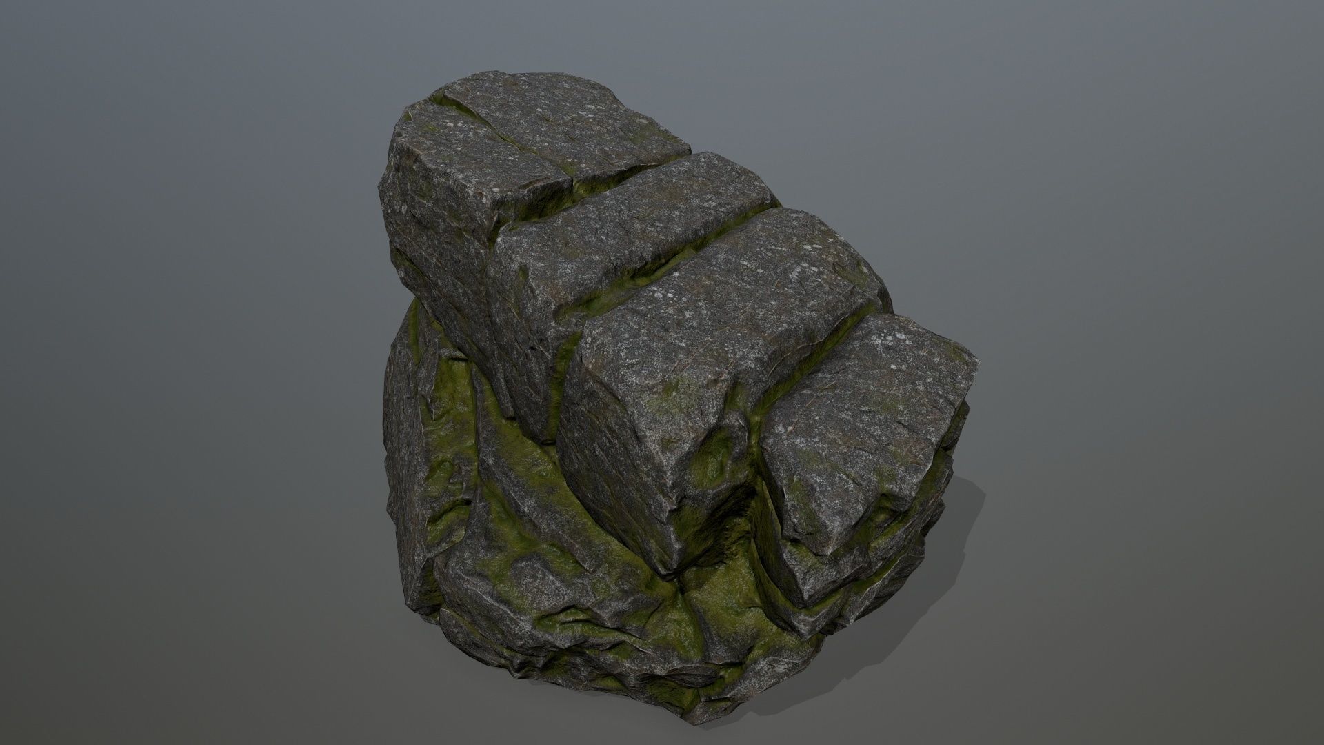 cliff rock set  Low-poly 3D model_2