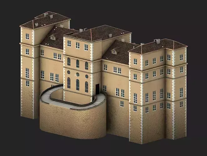 Villa della Regina Low-poly 3D model 7