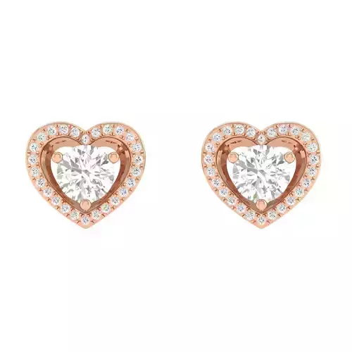 Women Heart Earrings 3dm stl render detail 3D print model