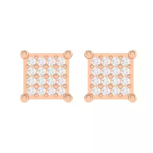 Women Square Earrings 3dm stl render detail 3D print model