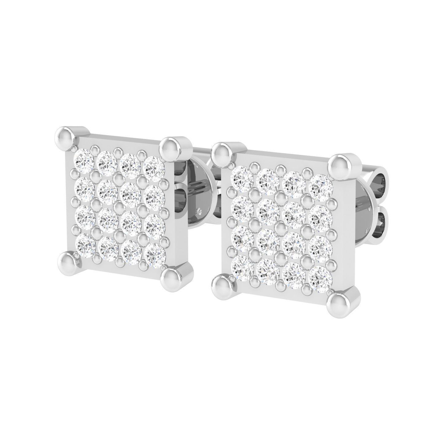 Women Square Earrings 3dm stl render detail 3D print model_5