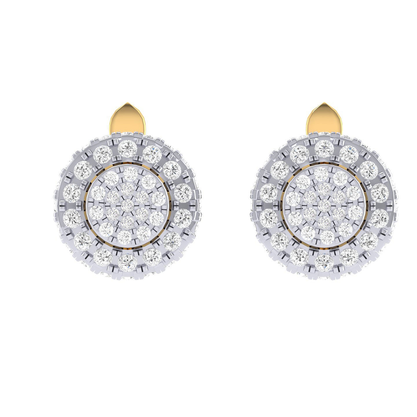 Women Round  Earrings 3dm stl render detail 3D print model_6