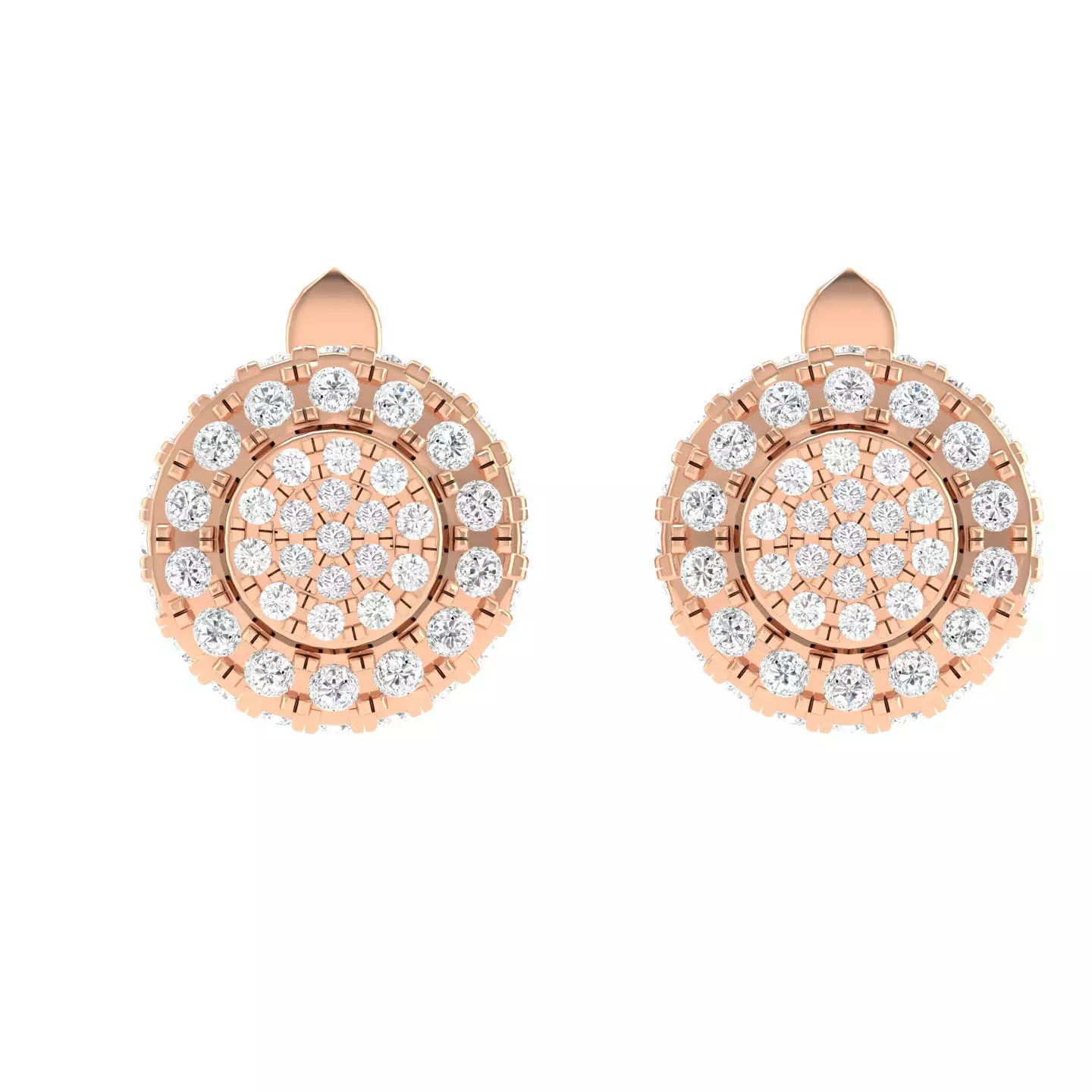 Women Round  Earrings 3dm stl render detail 3D print model_0