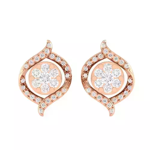 Women Earrings 3dm stl render detail