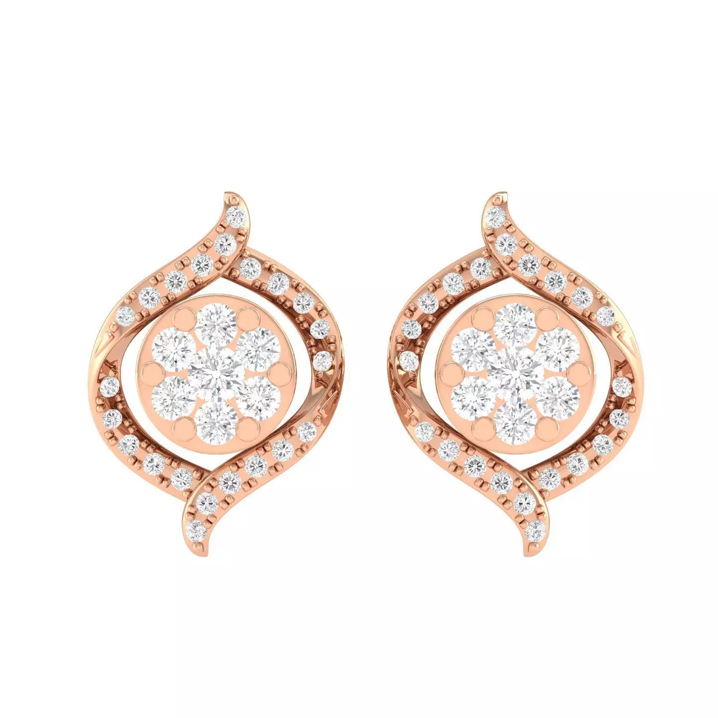 Women Earrings 3dm stl render detail 3D print model_0