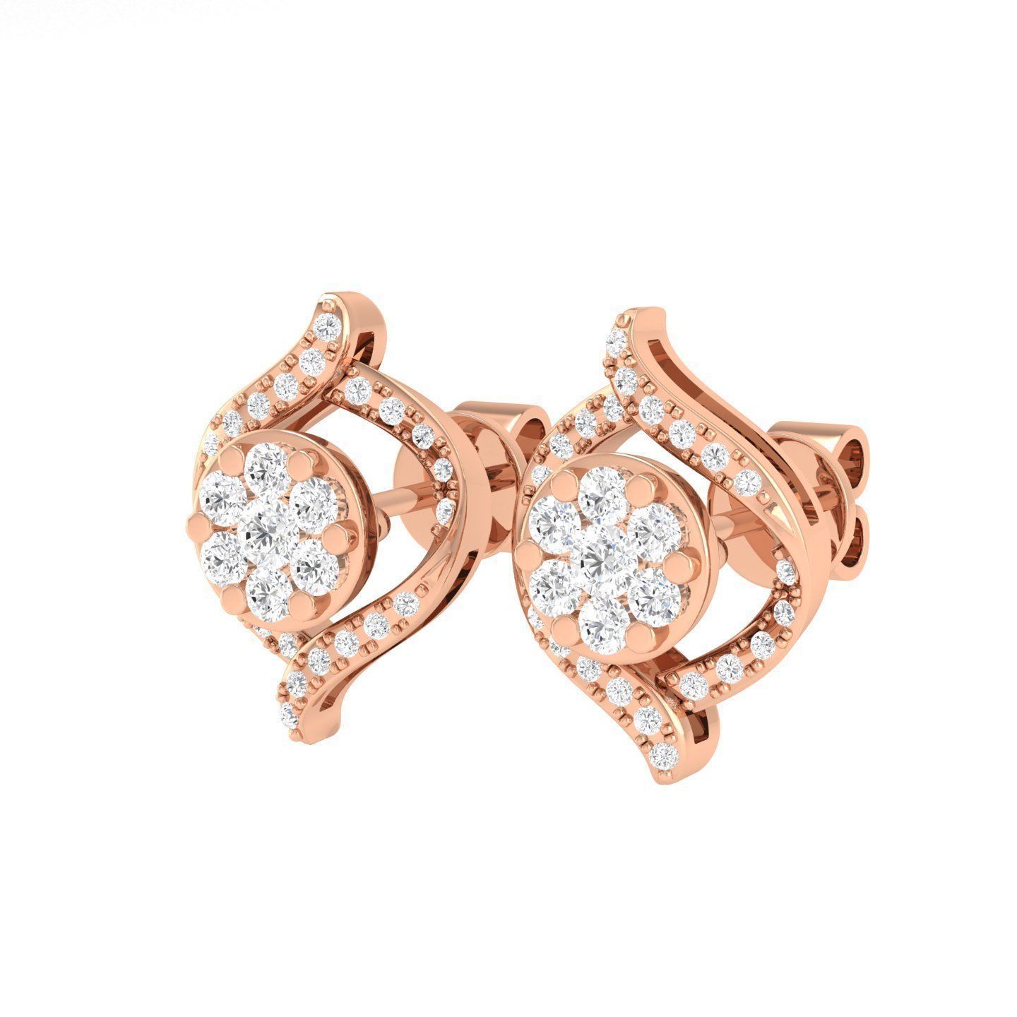 Women Earrings 3dm stl render detail 3D print model_2