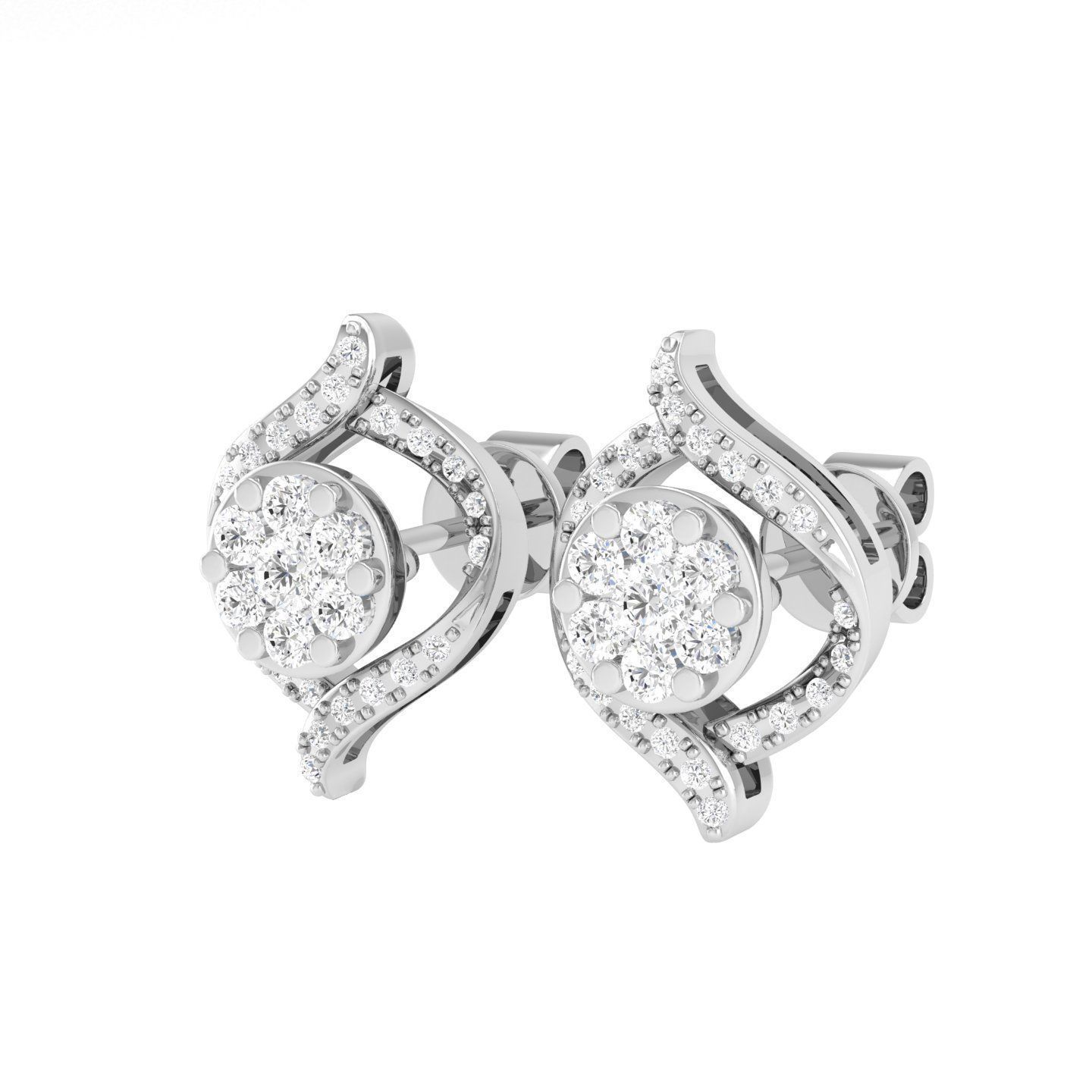 Women Earrings 3dm stl render detail 3D print model_5