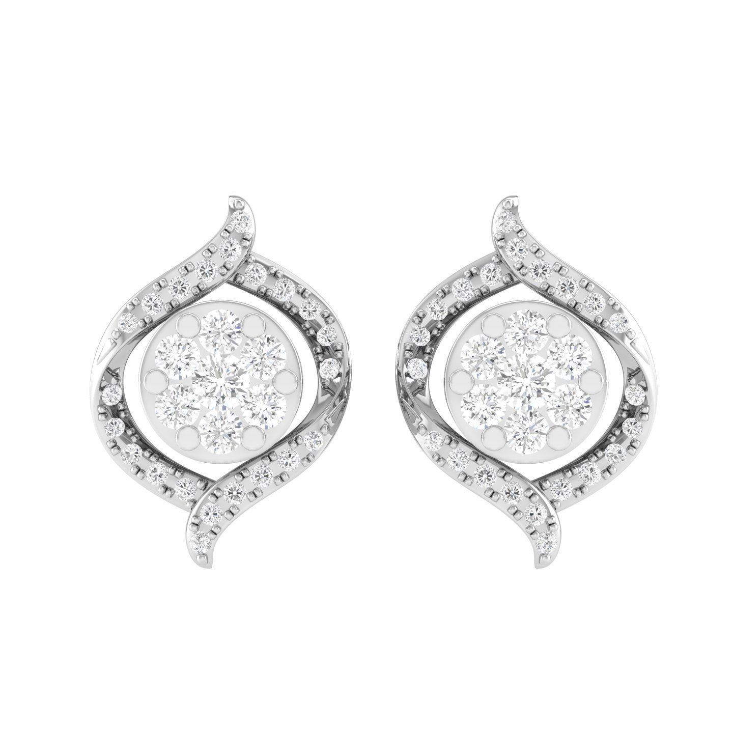 Women Earrings 3dm stl render detail 3D print model_3