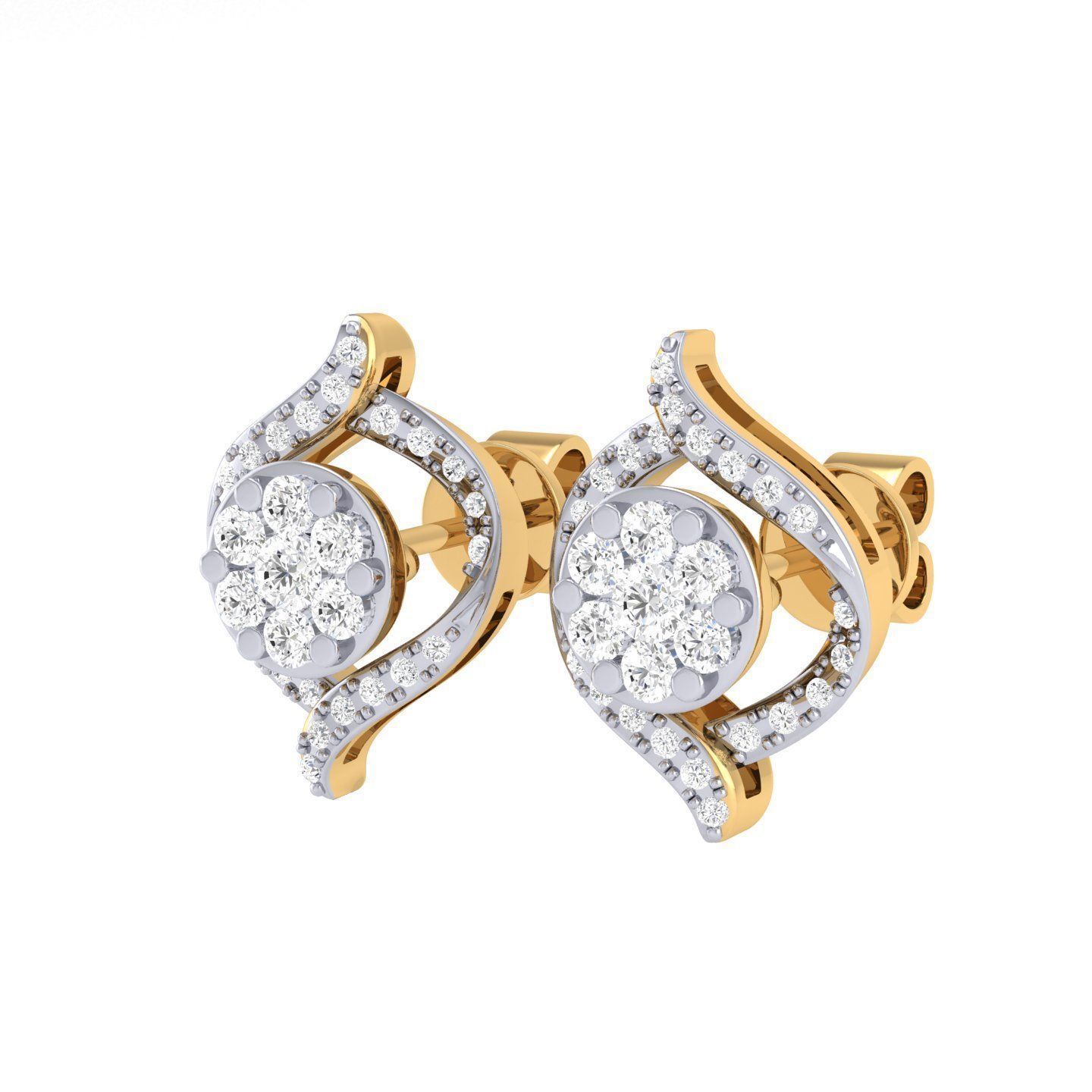 Women Earrings 3dm stl render detail 3D print model_8