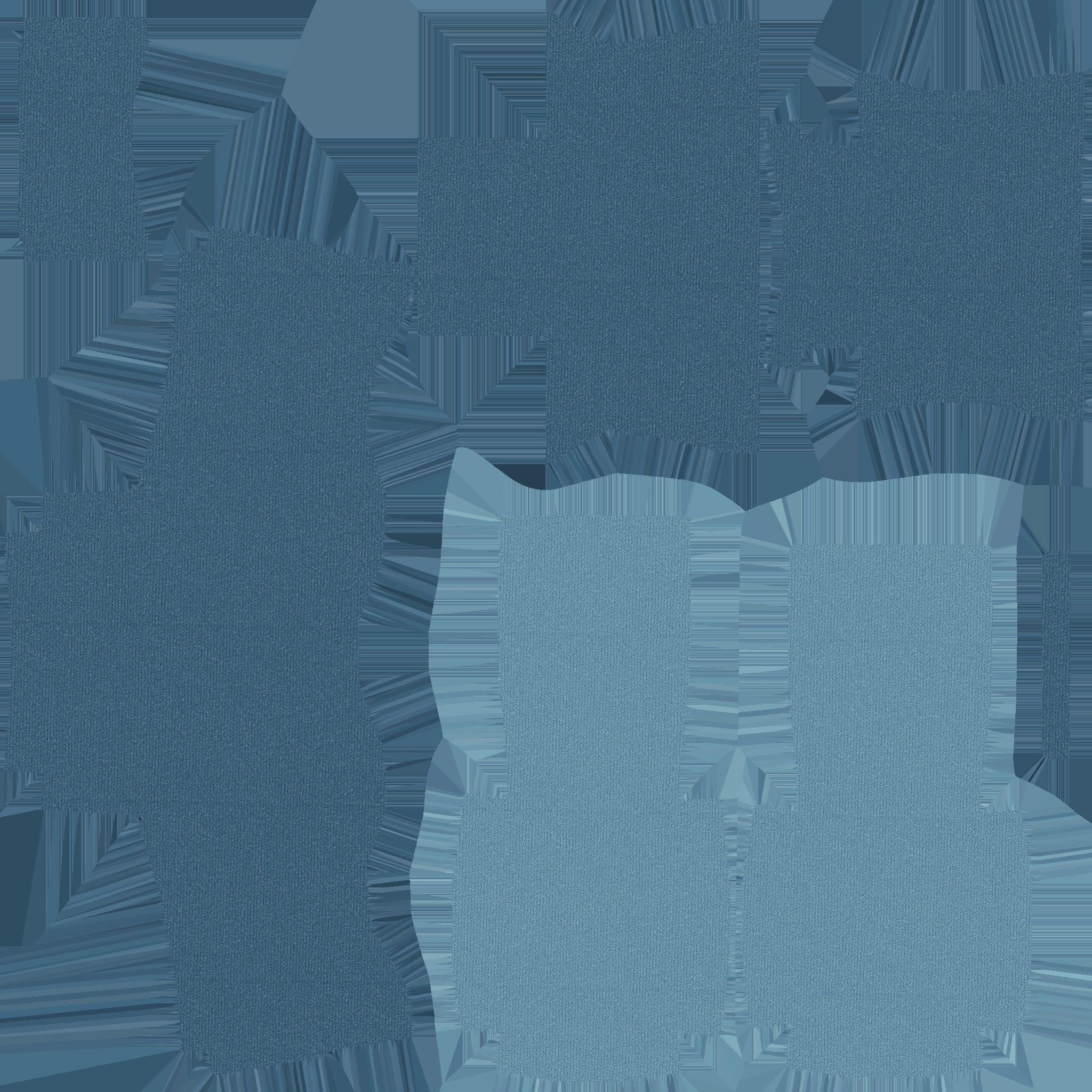 Blue Fabric Armchair - Furniture Interior Design Low-poly 3D model_13