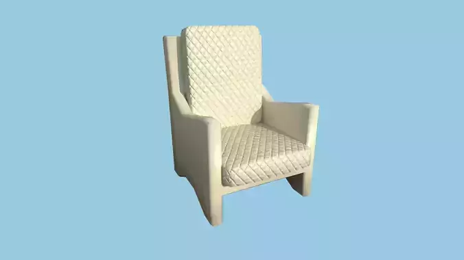 Beige Leather Armchair - Furniture Interior Design Low-poly 3D model