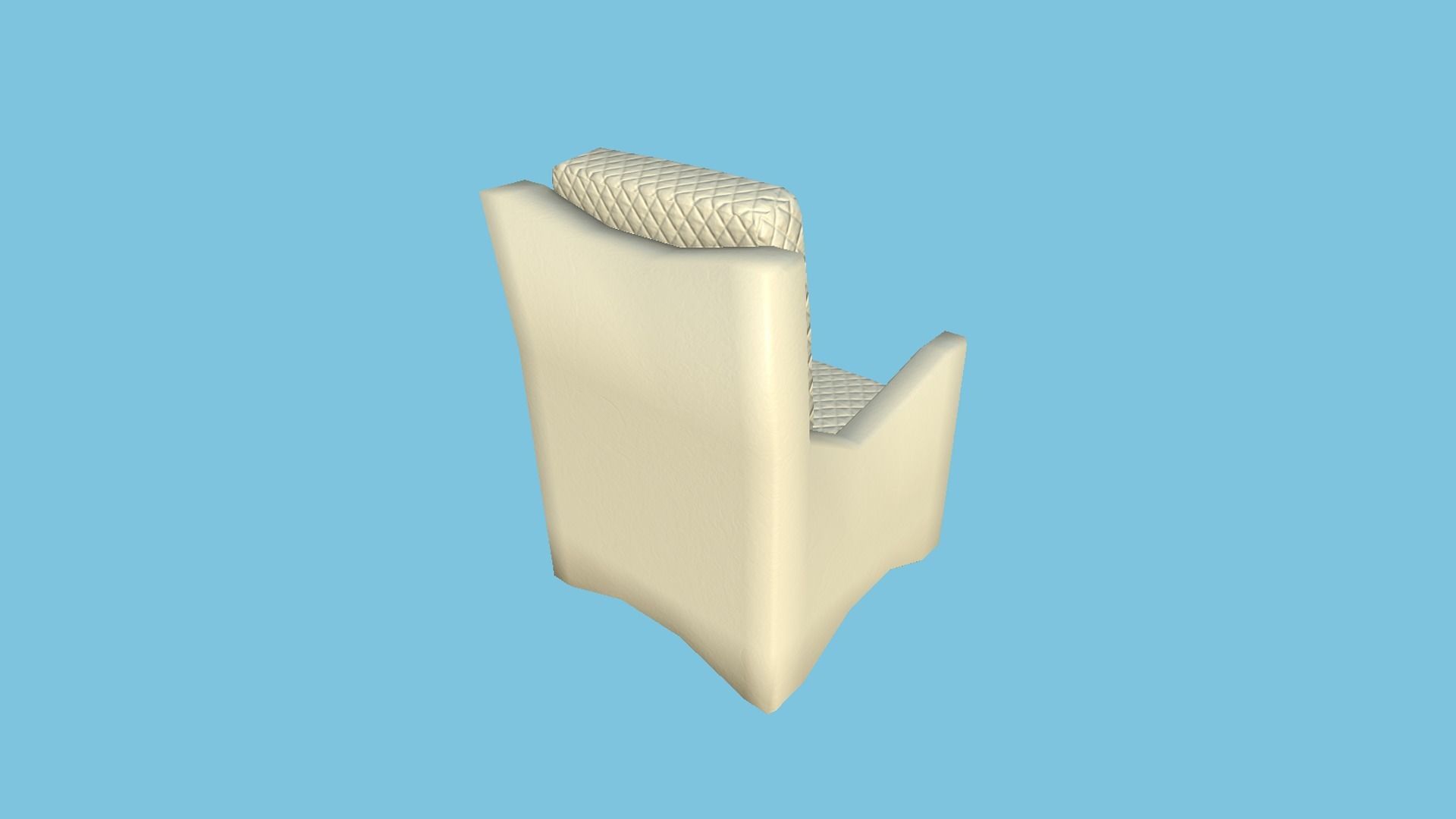 Beige Leather Armchair - Furniture Interior Design Low-poly 3D model_3