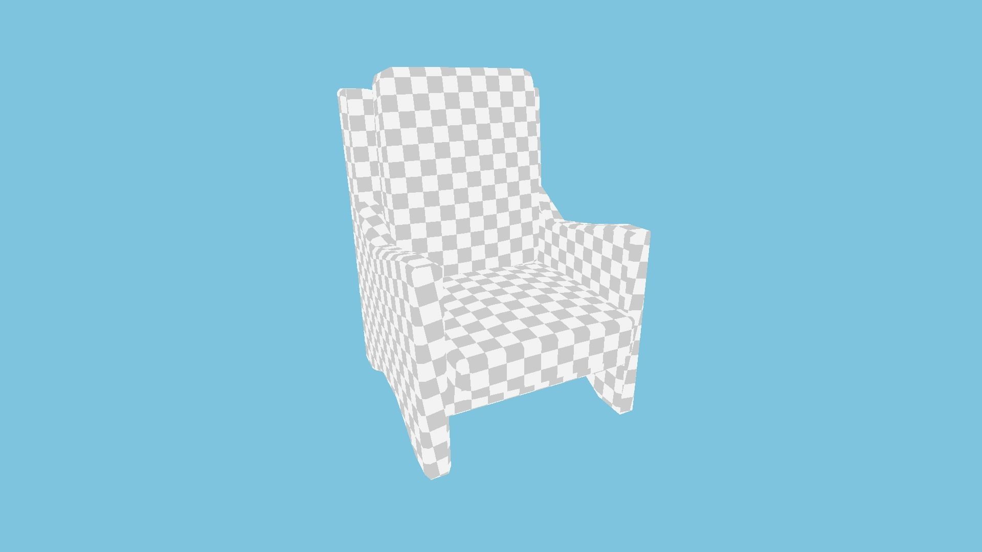 Beige Leather Armchair - Furniture Interior Design Low-poly 3D model_10