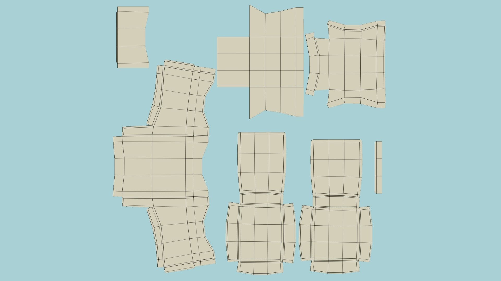 Beige Leather Armchair - Furniture Interior Design Low-poly 3D model_5