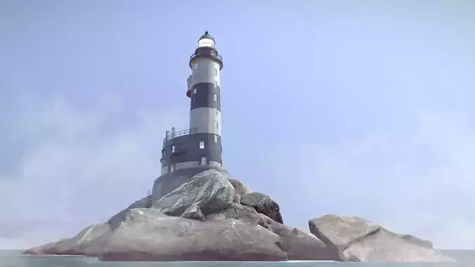 Lighthouse Aniva Low-poly 3D model