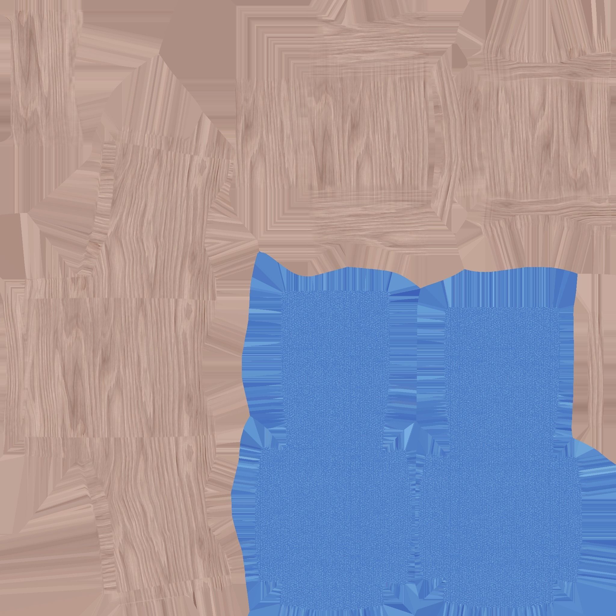 Wood Blue Armchair - Furniture Interior Design Low-poly 3D model_16