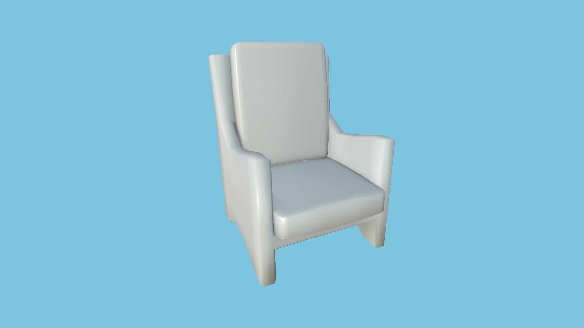 Yellow Plaid Armchair - Furniture Interior Design Low-poly 3D model_11