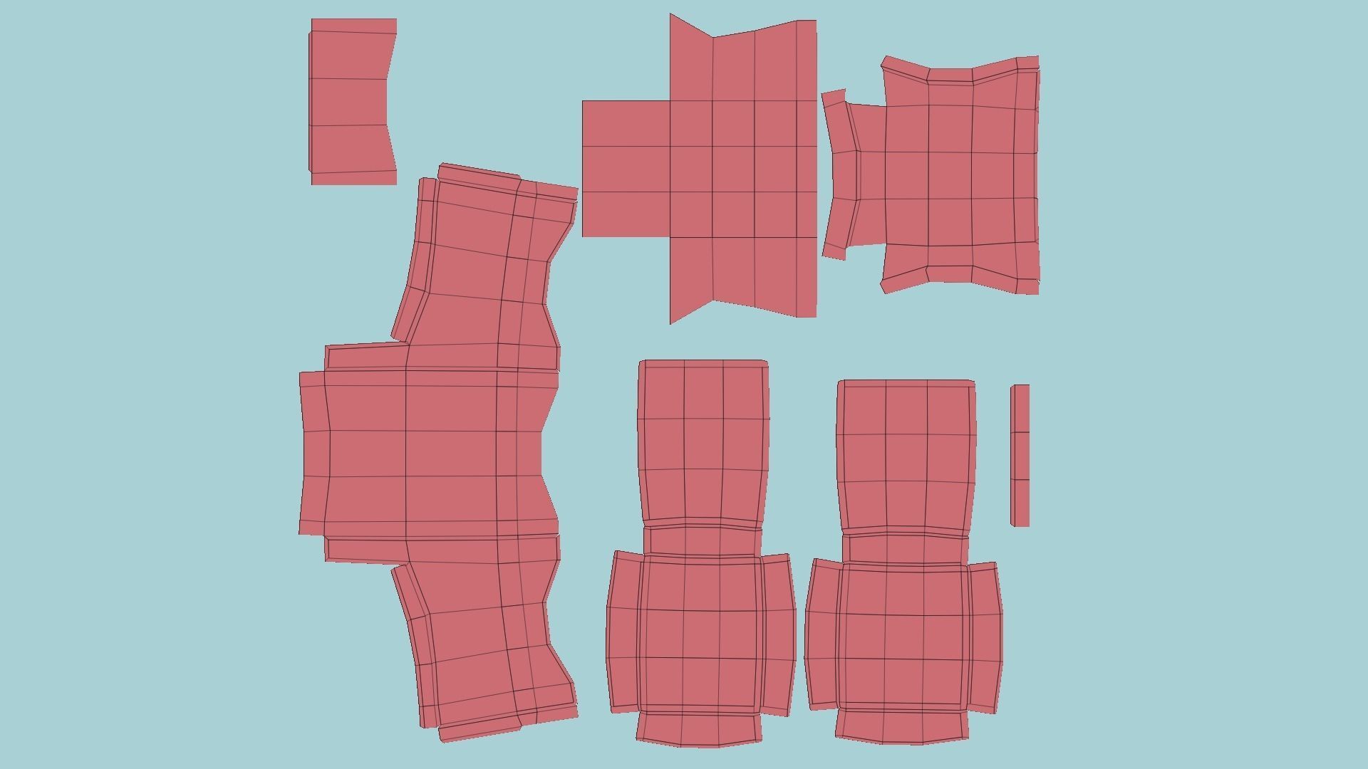 Yellow Plaid Armchair - Furniture Interior Design Low-poly 3D model_7