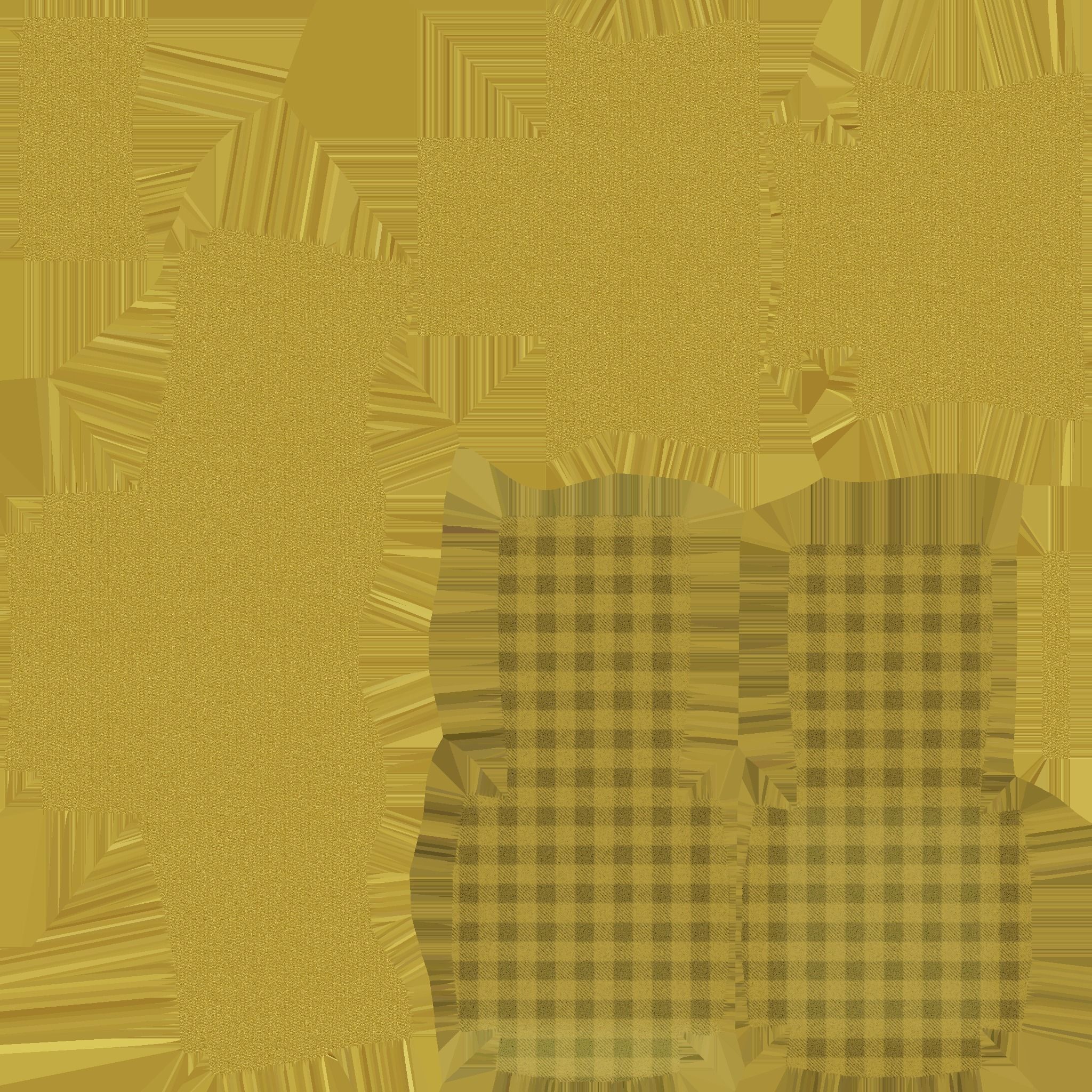 Yellow Plaid Armchair - Furniture Interior Design Low-poly 3D model_16