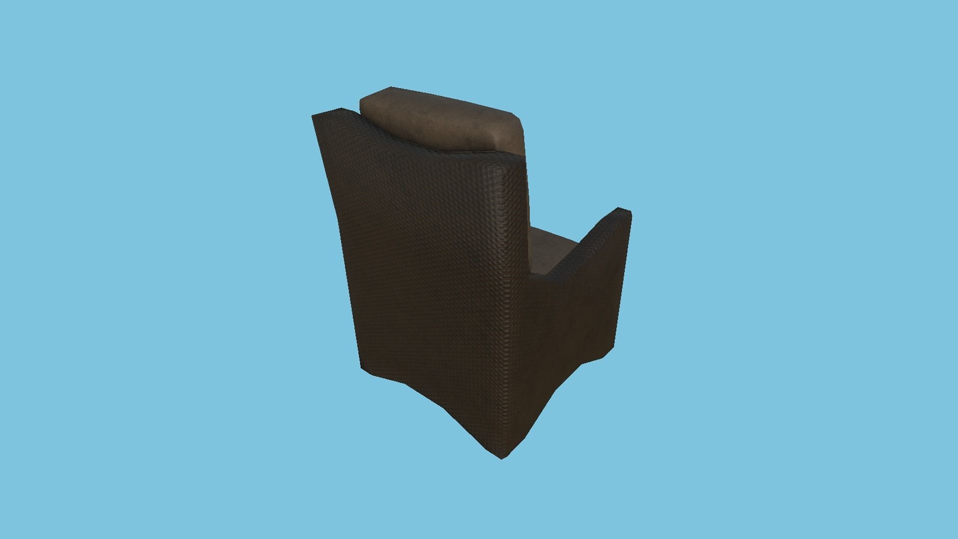 Brown Leather Armchair - Furniture Interior Design Low-poly 3D model_3