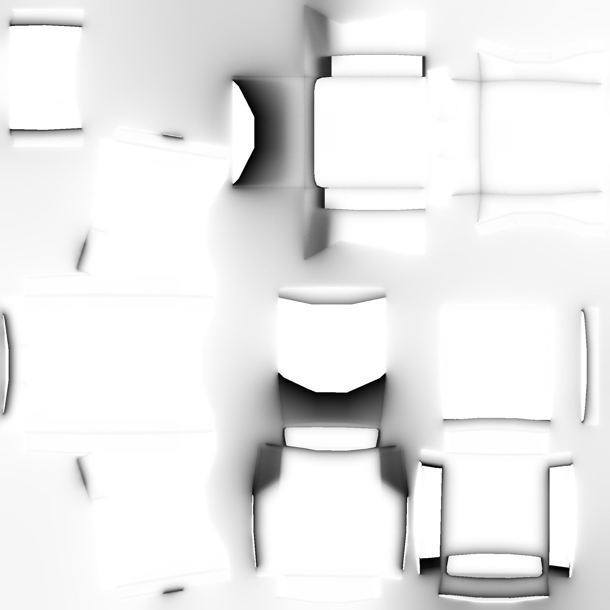 Gray Fabric Armchair - Furniture Interior Design Low-poly 3D model_13