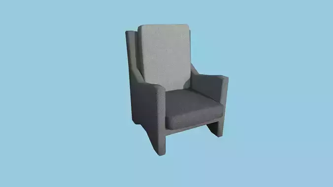Gray Fabric Armchair - Furniture Interior Design Low-poly 3D model