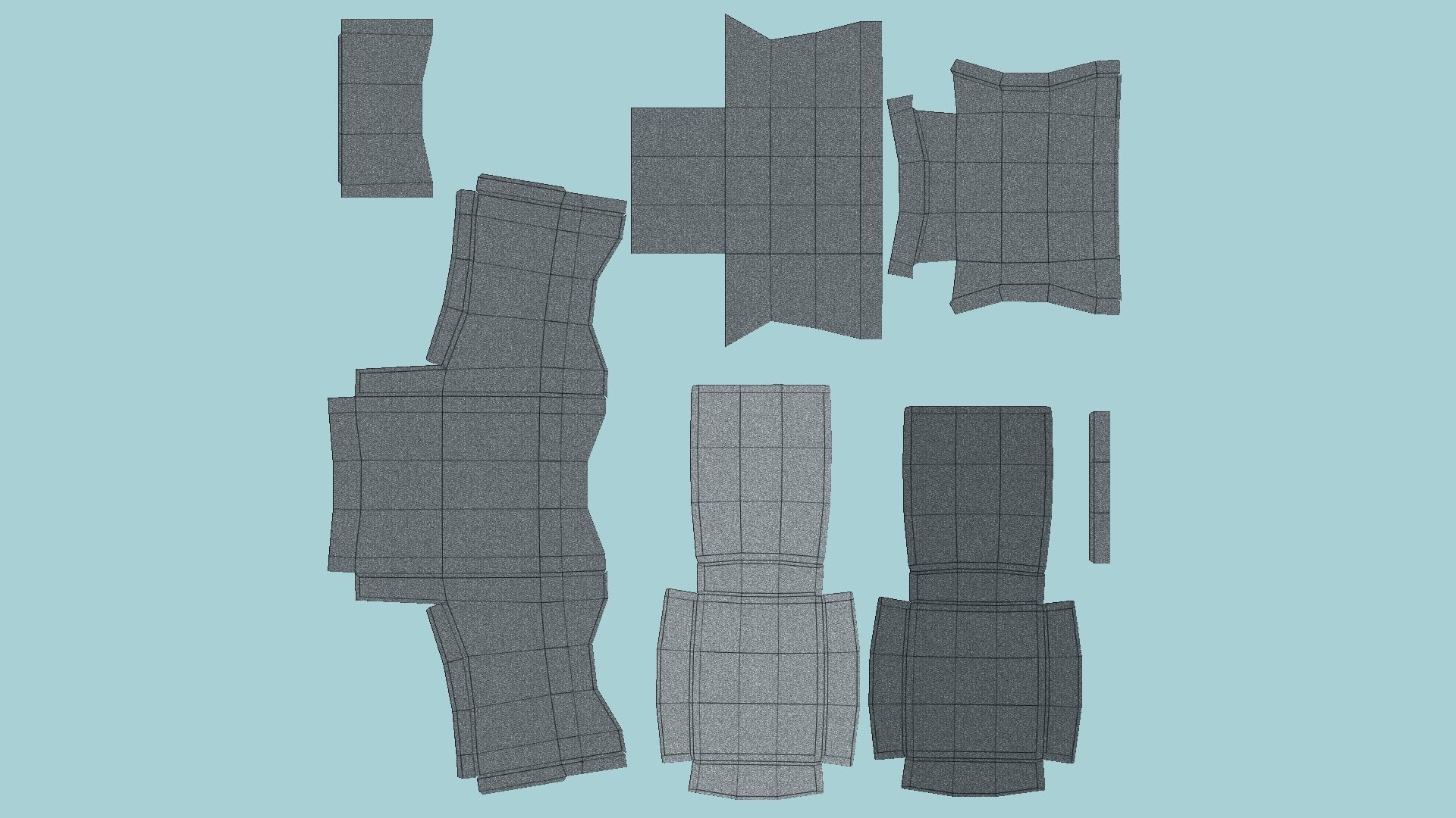 Gray Fabric Armchair - Furniture Interior Design Low-poly 3D model_5