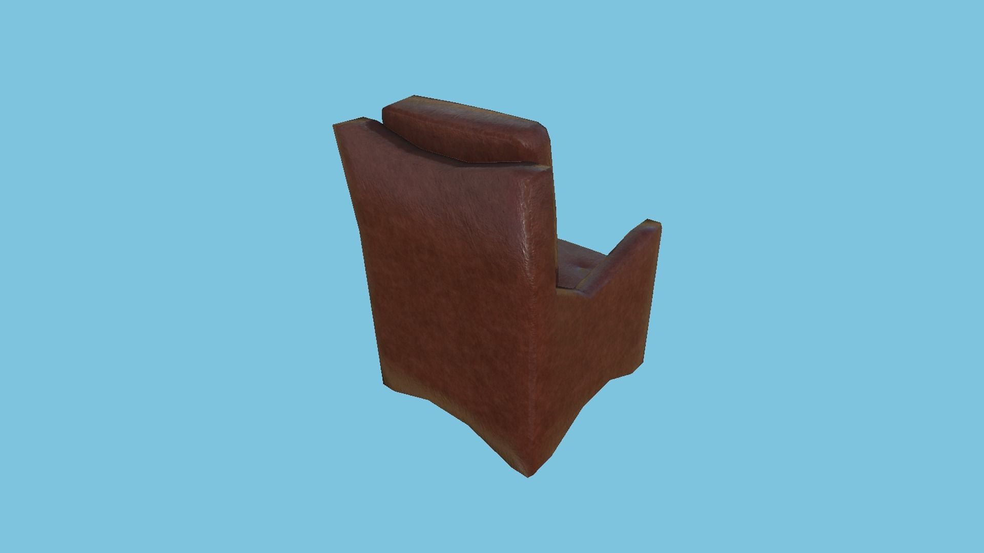 Shine Leather Armchair - Furniture Interior Design Low-poly 3D model_3