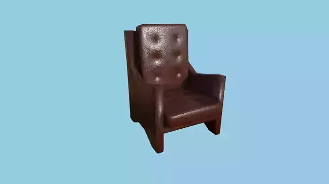 Shine Leather Armchair - Furniture Interior Design Low-poly 3D model
