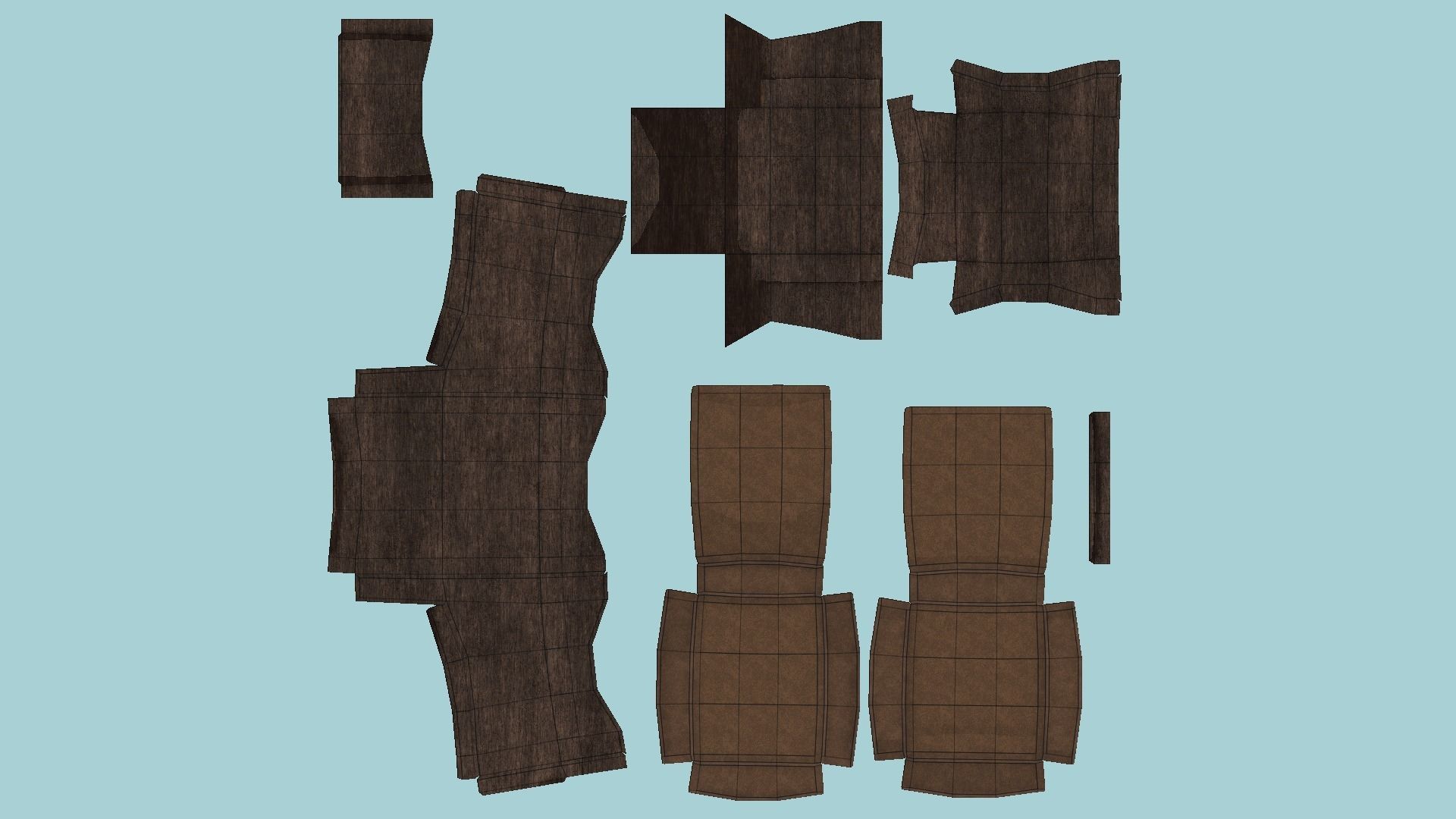 Brown Leather Armchair - Furniture Interior Design Low-poly 3D model_5