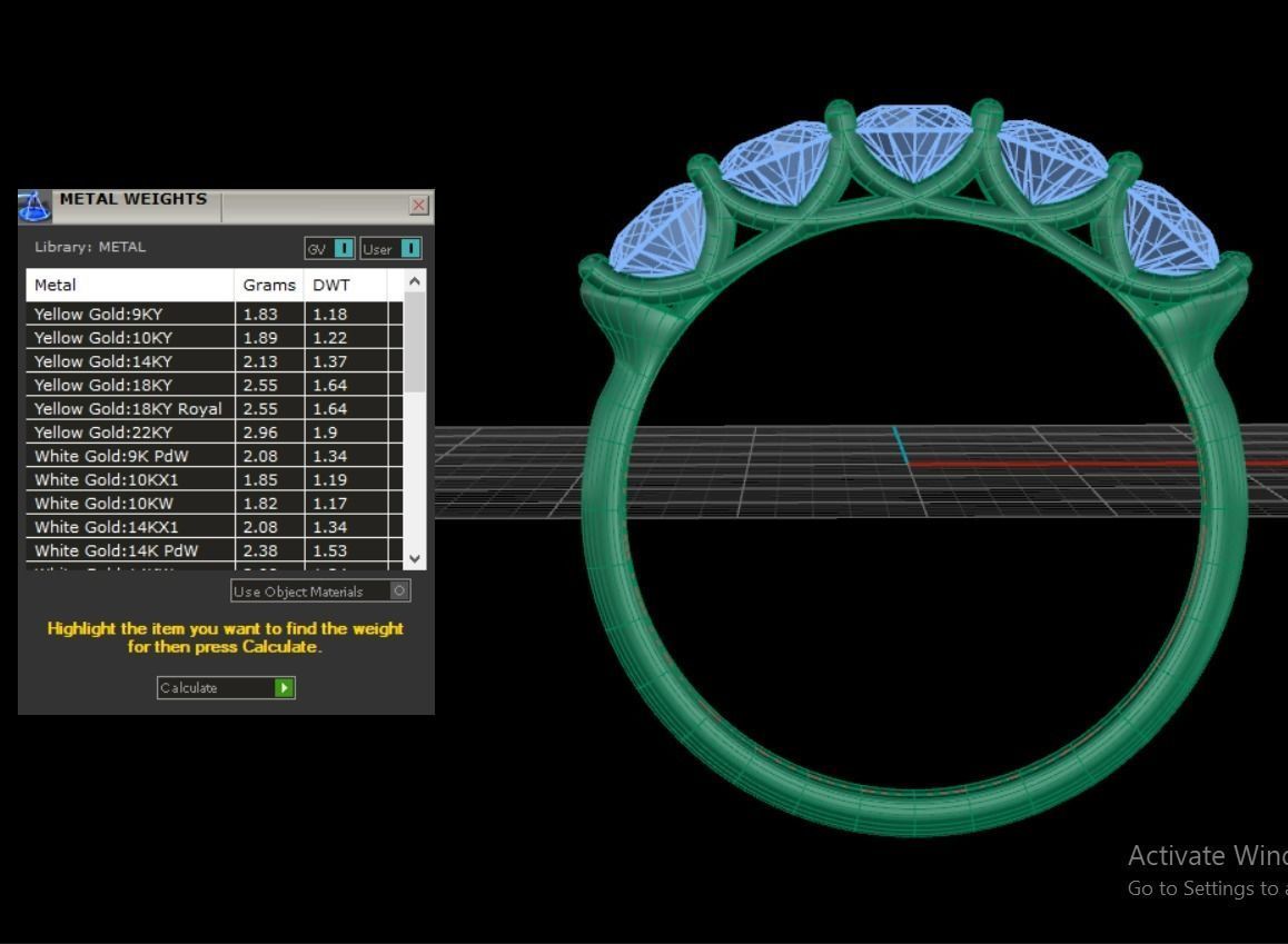 Eternity ring  5 Across White Diamond 3D print model_5