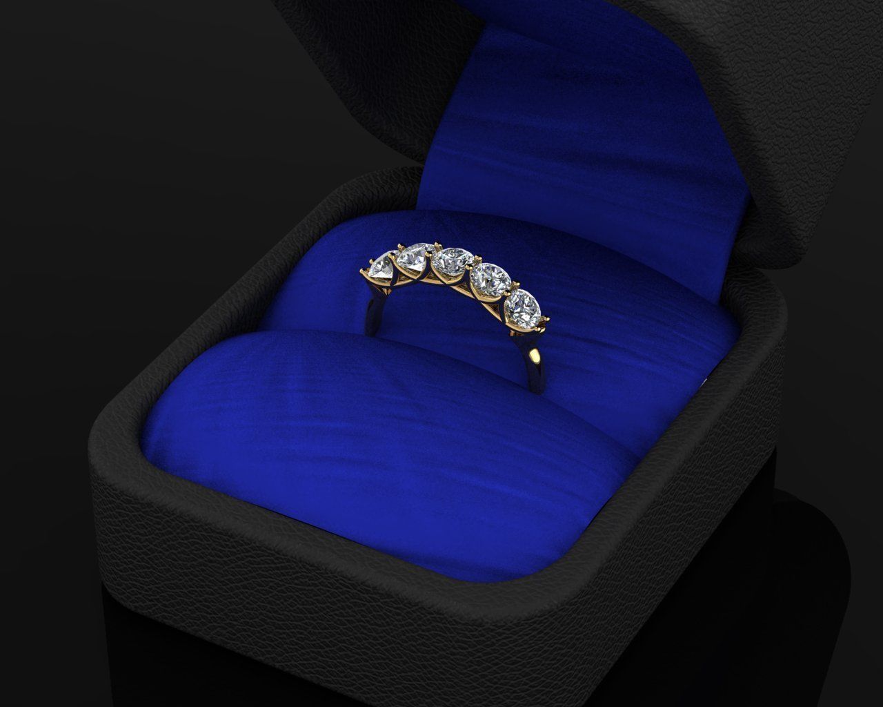 Eternity ring  5 Across White Diamond 3D print model_1