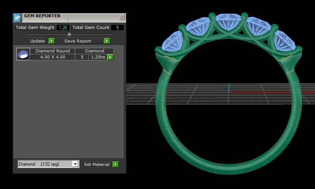 Eternity ring  5 Across White Diamond 3D print model_4