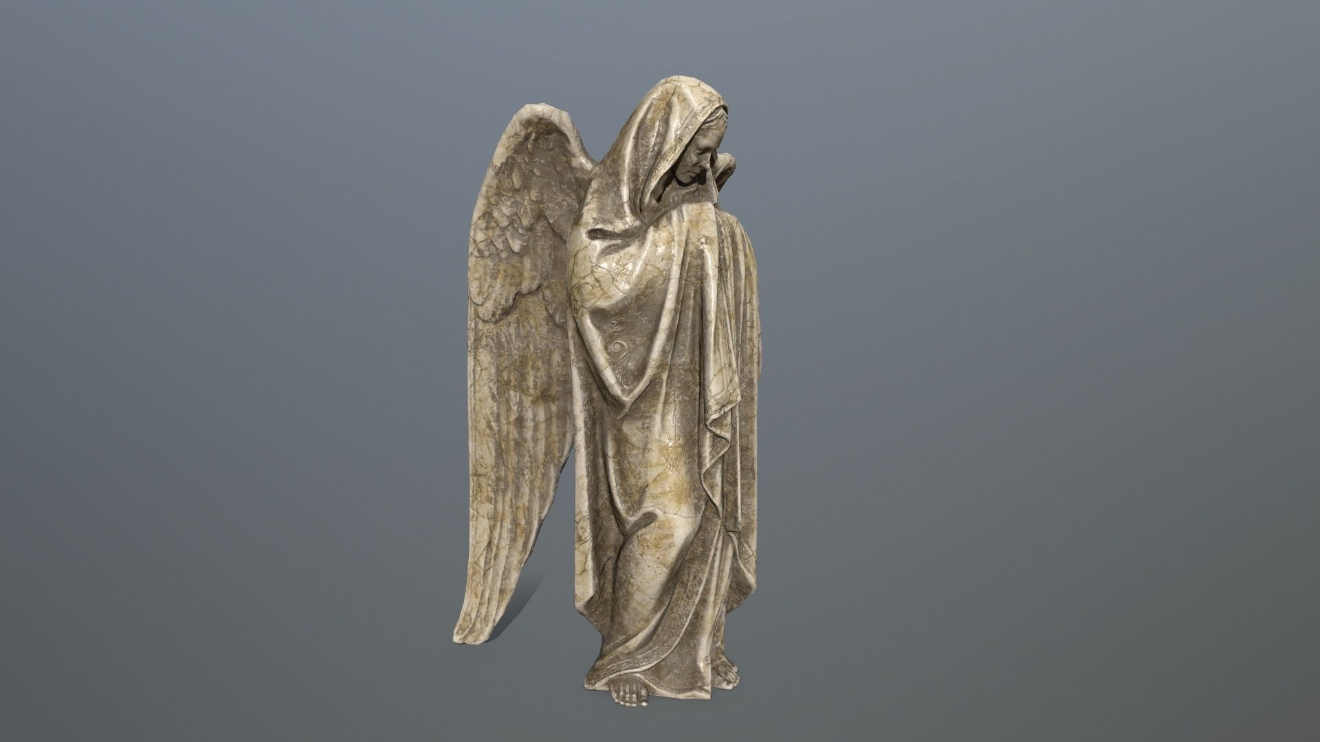 Angel Statue 1 Low-poly 3D model_6